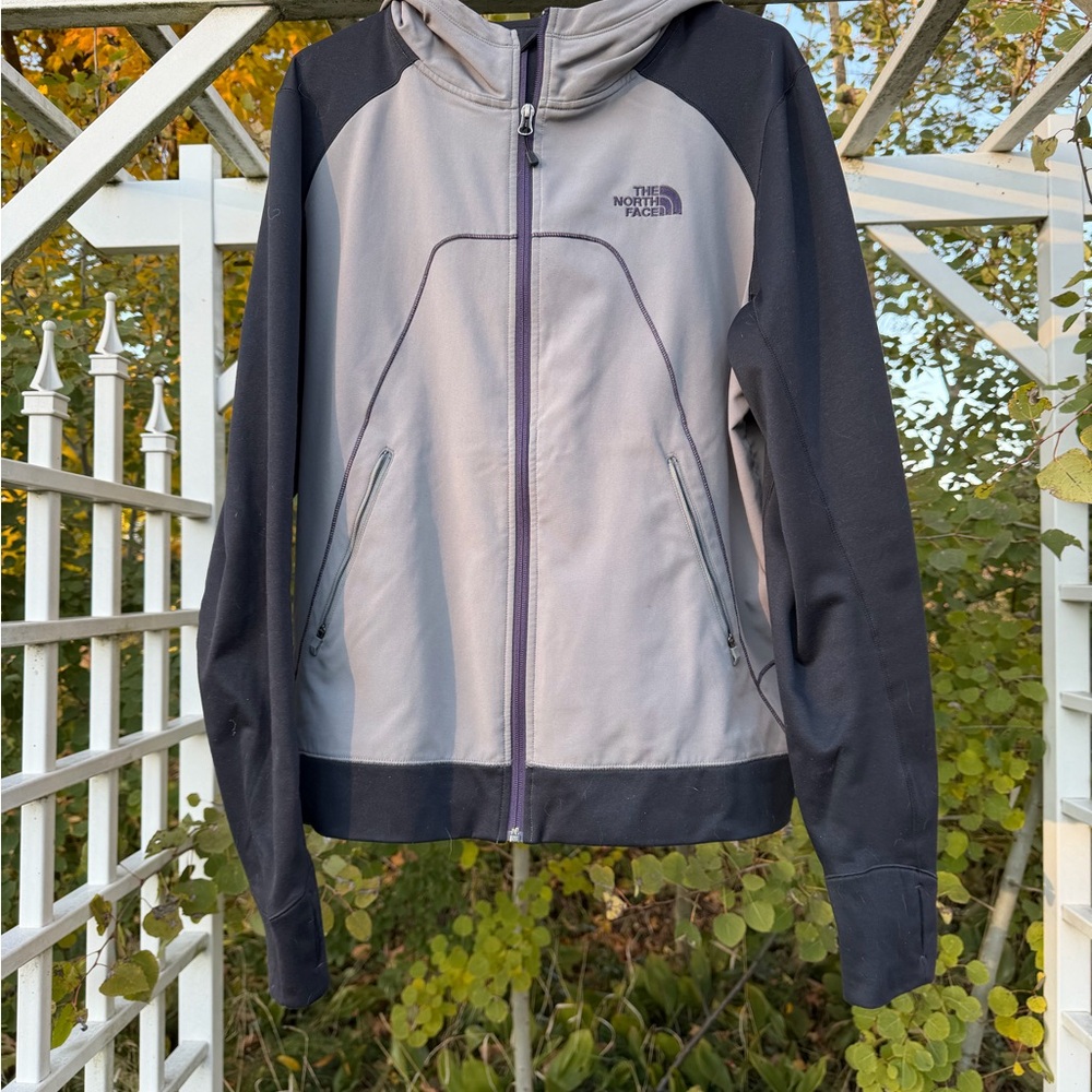 The North Face Mens Pache Gray Purple Top Form Hooded Light Jacket